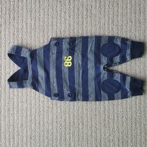 George striped cotton overalls, size 3-6m